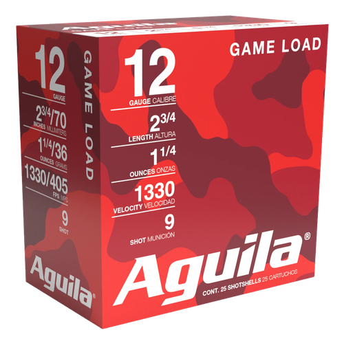 Aguila Game 12 Gauge Ammo - 2-3/4" | #9 Shot | 25rd Box