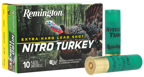 Remington Nitro Turkey 12 Gauge Ammo - 2-3/4" | 1 1/2 oz | #4 Shot | 10rd Box