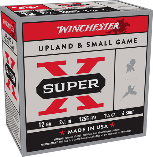 Winchester Super X Heavy Game Load 12 Gauge Ammo - 2-3/4" | 1 1/8 oz | #4 Shot | 25rd Box