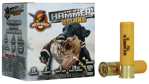 HEVI-Shot HEVI-Hammer Upland 20 Gauge Ammo - 3" | 7/8 oz | #5 Bismuth Shot | 25rd Box
