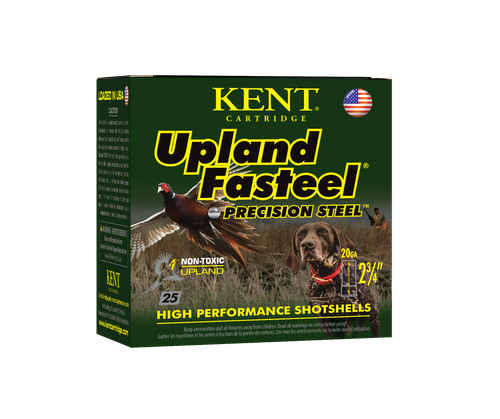 Kent Upland Fasteel 20 Gauge Ammo - 2-3/4" | 7/8 oz | #6 Steel Shot | 25rd Box