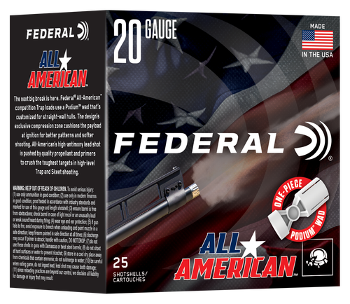 Federal 20 Gauge Ammo - 2-1/2" | 7/8 oz | #8 Shot | 25rd Box