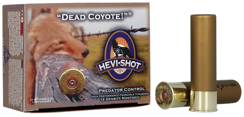 HEVI-Shot Dead Coyote 12 Gauge Ammo - 3-1/2" | 1 5/8 oz | T Tungsten Shot | 10rd Box