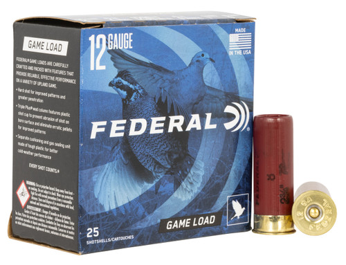 Federal Game-Shok Upland 12 Gauge Ammo - 2-3/4" | 1 oz | #8 Shot | 25rd Box