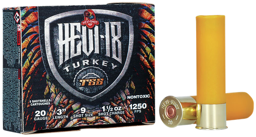 HEVI-Shot HEVI-18 TSS Turkey 20 Gauge Ammo - 3" | 1 1/2 oz | #9 Tungsten Shot | 5rd Box