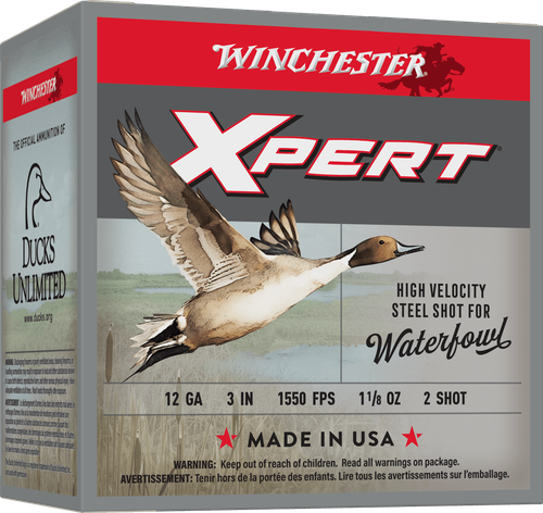 Winchester Super X Xpert High Velocity 12 Gauge Ammo - 3" | 1 1/8 oz | #2 Steel Shot | 25rd Box