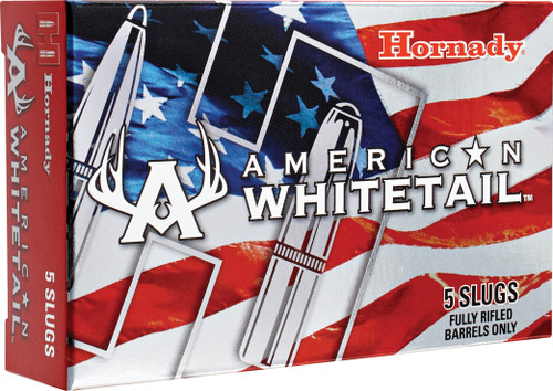 Hornady American Whitetail 12 Gauge Ammo - 2-3/4" | 1 oz | Slug | 5rd Box (86271)