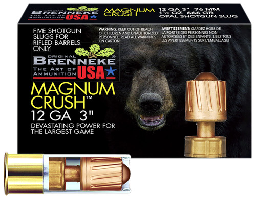 Brenneke Magnum Crush 12 Gauge Ammo - 3" | 1 1/2 oz | Slug | 5rd Box