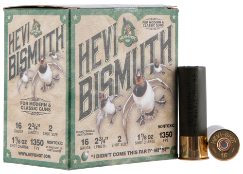 HEVI-Shot HEVI-Bismuth 16 Gauge Ammo - 2-3/4" | 1 1/8 oz | #2 Bismuth Shot | 25rd Box
