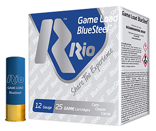 Rio Game Load BlueSteel 12 Gauge Ammo - 2-3/4" | 1 1/8 oz | #7 Steel Shot | 25rd Box
