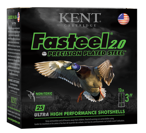 Kent Fasteel 2.0 12 Gauge Ammo - 3" | 1 3/8 oz | #4 Steel Shot | 25rd Box