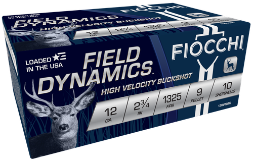 Fiocchi Field Dynamics 12 Gauge Ammo - 2-3/4" | 9 Pellet | 00 Buck | 10rd Box