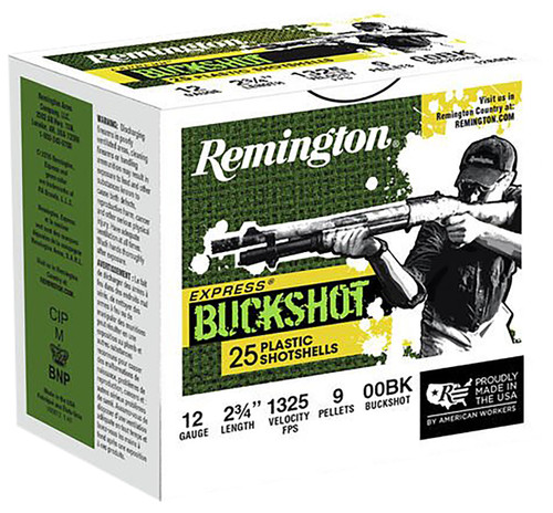 Remington Express Buckshot 12 Gauge Ammo - 2-3/4" | 9 Pellet | 00 Buck | 25rd Box