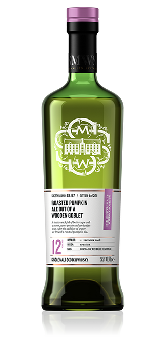 Roasted pumpkin ale out of a wooden goblet