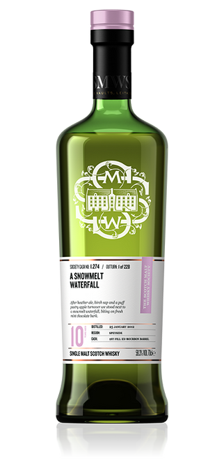 A snow melt waterfall