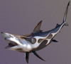 47" Silver Flamed Hot Rod Shark Replica
