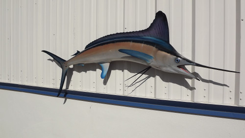 74 Inch White Marlin Full Mount Replica - Head View