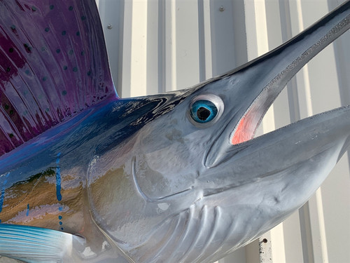 109 Inch Pacific Sailfish Fish Mount Replica Reproduction For Sale