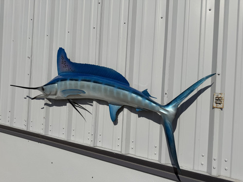 75 Inch White Marlin Fish Mount - Flank View