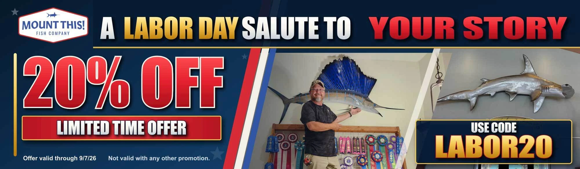 Labor Day Fish Mount Replicas Promo