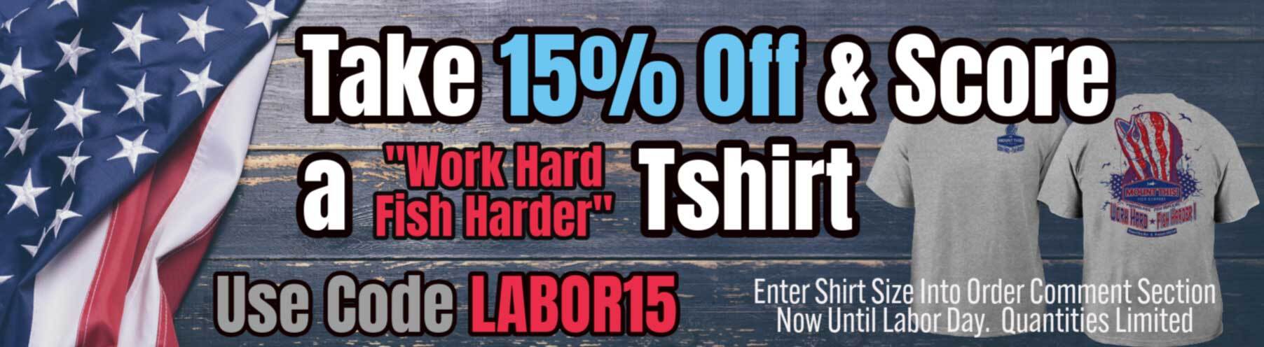 labor day fish mounts promo