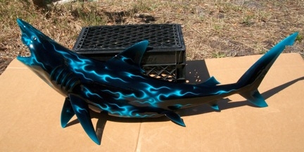 47 Inch Lime Flamed Hot Rod Shark Half Sided Mount Replica