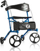 Hugo Mobility Sidekick Foldable Rollator Walker with Seat, Blueberry