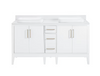 allen + roth Greer 60-in White Semi-recessed Double Sink Bathroom Vanity with White Engineered Stone Top 2694495