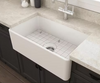 Farmhouse Apron-Front Fireclay 30 in. Single Bowl Kitchen Sink in White with Bottom Grid  AP30SBPLN8.5