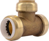 SharkBite 1 Inch PVC x 1 Inch PVC x 1 Inch CTS Slip Tee, Push To Connect Brass Plumbing Fitting, UIP376A