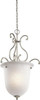 Kichler 43229NI Camerena 1-Light Foyer Pendant, Brushed Nickel Finish with White Scavo Glass (By the Pallet| 12 Pieces)