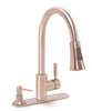 Premier Essen Single-Handle Pull-Down Sprayer Kitchen Faucet with Soap Dispenser in PVD Brushed Nickel 120077 {By the Case}