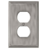 Questech Weybridge Cast Metal Water Single Duplex Outlet Brushed Nickel Wall Plate (12-Pack)