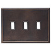 Questech Weybridge Cast Metal Oil Rubbed Bronze Triple Toggle Wall Plate