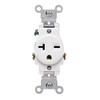 Leviton 5821-W 20 Amp Commercial Grade Double-Pole Single Outlet, White (10-Pack)