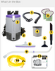 ProTeam Super Coach Pro 6 Quart Backpack Vacuum W/107100 Xover Telescoping Wand Kit & 101613 Tool