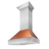 ZLINE 8654-C Ducted Vent Wall Mount Range Hood with Copper Shell in Stainless Steel