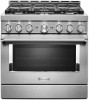 KITCHENAID KFGC506JSS 36'' SMART COMMERCIAL-STYLE GAS RANGE WITH 6 BURNERS