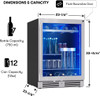 Zephyr PRB24C01BG Presrv 24 in. 7-Bottle and 112 Can Single Zone Beverage Cooler - Silver
