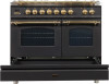 ILVE UPDN100FDMPM 40" Nostalgie - Dual Fuel Range with 5 Sealed Brass Burners - 3.55 cu. ft. Oven