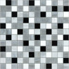 Arabescato 1x1in Baroque Stained Glass Mosaic 12x12