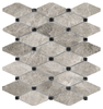  76-431 PHANTASIE GRAY CLIPPED DIAMOND POLISHED MARBLE MOSAIC