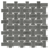 76-419 STARK CARBON BASKETWEAVE POLISHED MARBLE MOSAIC