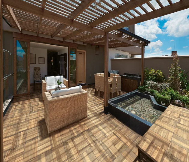 Florim 1096347 Wood Honey Rec.  | 24x24 | 2cm Tile | 8 Sf.