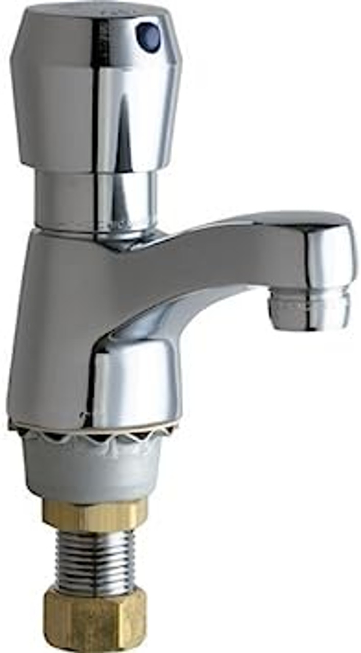 Chicago Faucets 333-665PSHABCP Deck Mount Metering Lavatory Faucet, Chrome