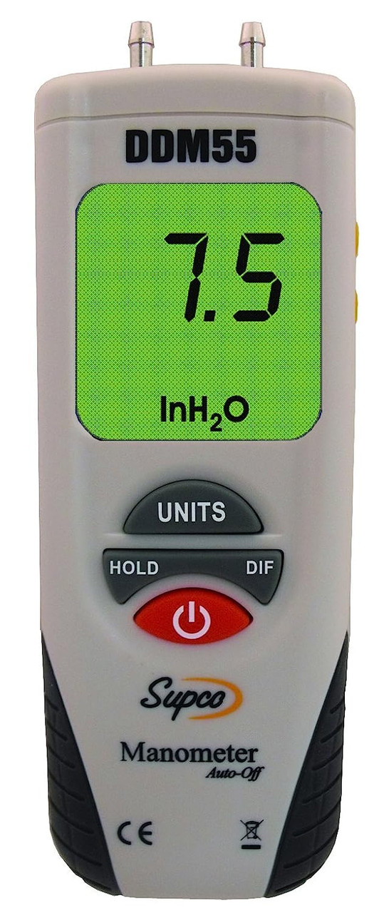 Supco DDM55 Dual Input Digital Differential Manometer with LCD Display