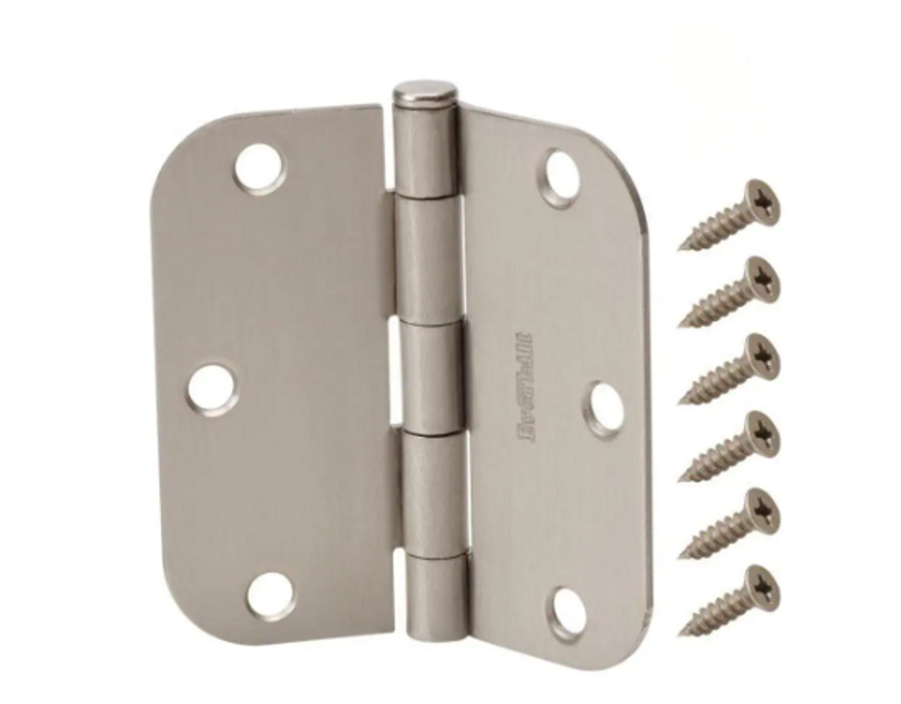 Everbilt 3-1/2 in. x 5/8 in. Radius Satin Nickel Squeak-Free Door Hinge (12-Pack) 1005686049