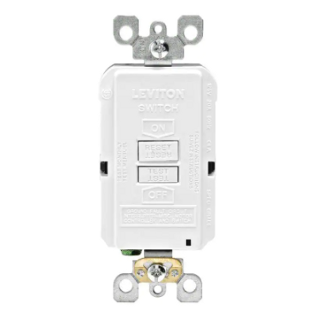 Leviton GFRBF-0KW 20 Amp 125-Volt Combo Self-Test Blank Face GFCI Outlet, White (2-Pack)