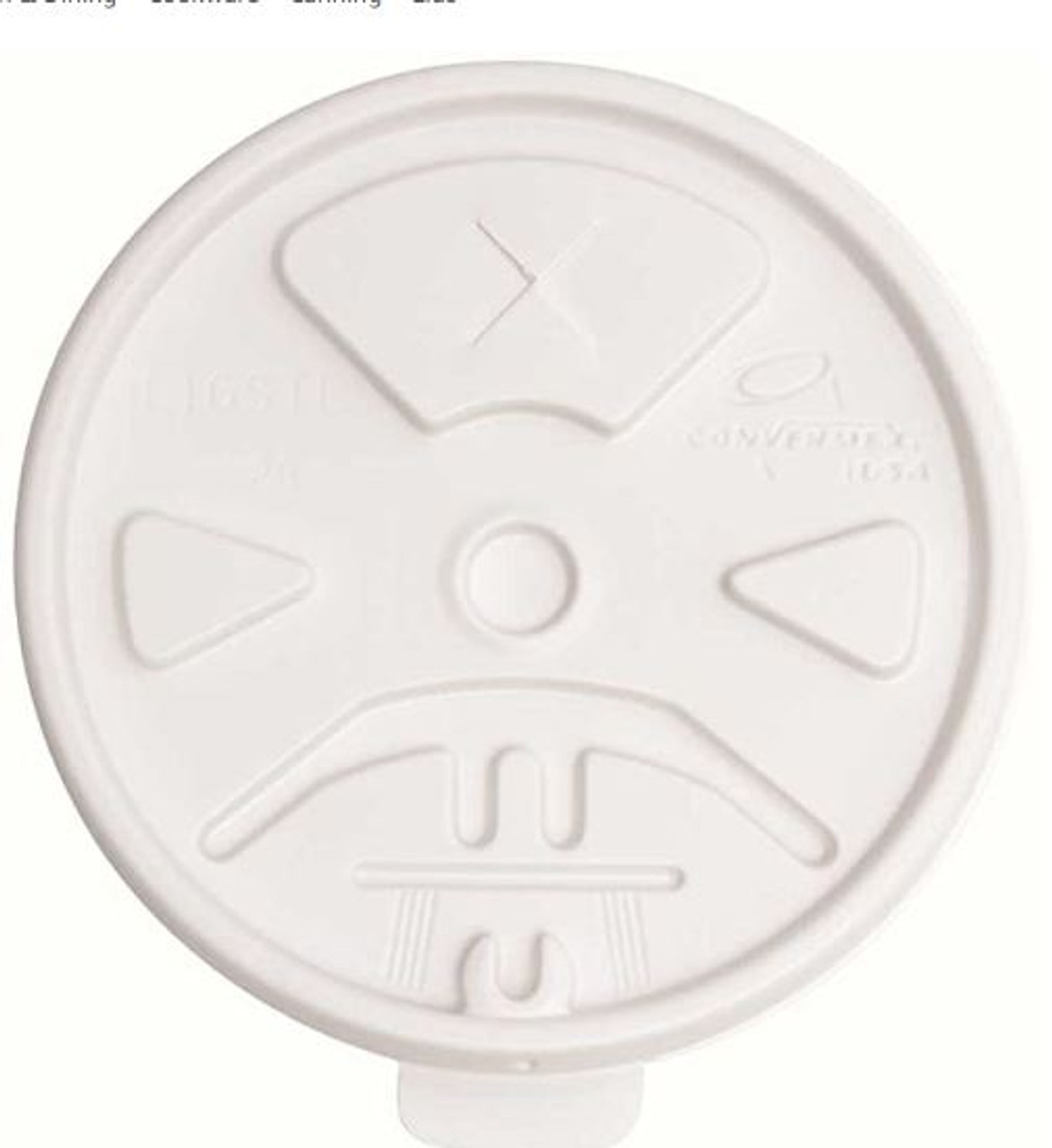 Renown 2478007 Styrofoam Cup Lock Back Straw-Slot Lid (1000 Per Case)