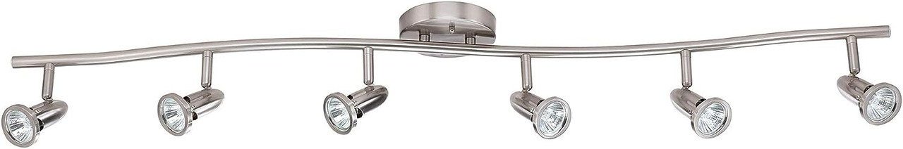 Luminance F2992-80 Contemporary 6 Halogen Track Light, Bright Satin Nickel Finish